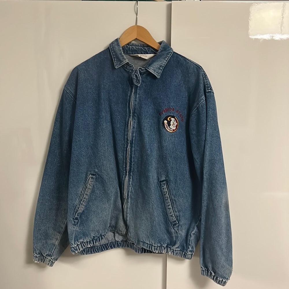 Vintage chalk line Florida state denim jacket